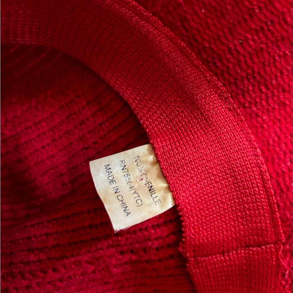 Vintage Red Chenille Bucket Hat - Picture 7 of 8
